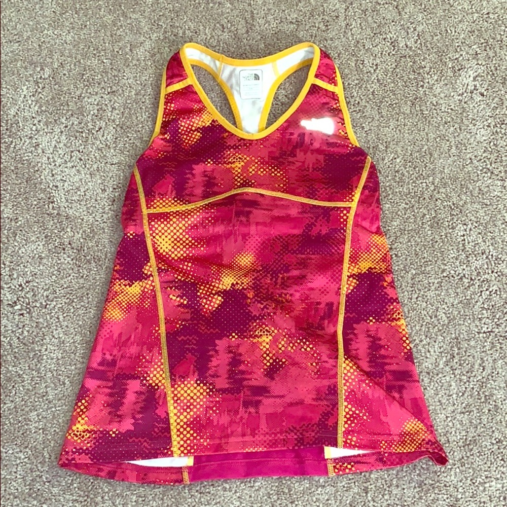 The North Face Pink and Yellow Tank Top